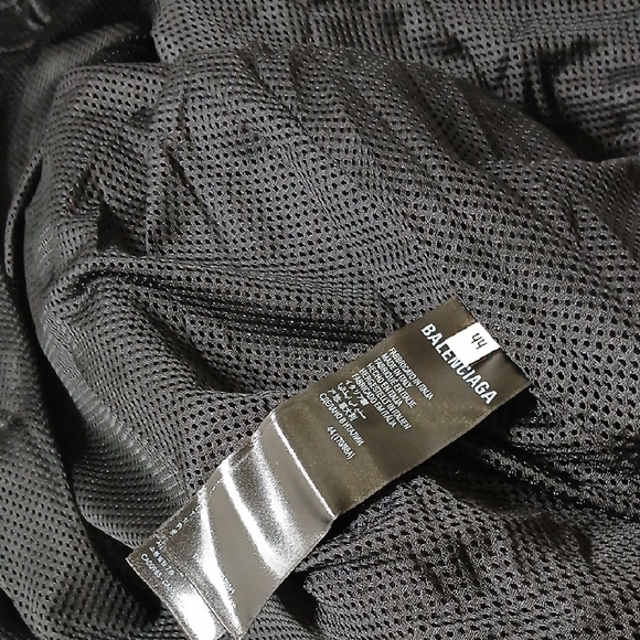 Balenciaga Black Fleece Zip Front Jacket with Sleeve Logo - Picture 3 of 4